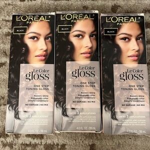 ✨ L’Oréal Paris Le Color Gloss - Black - 3 Pack Bundle Set